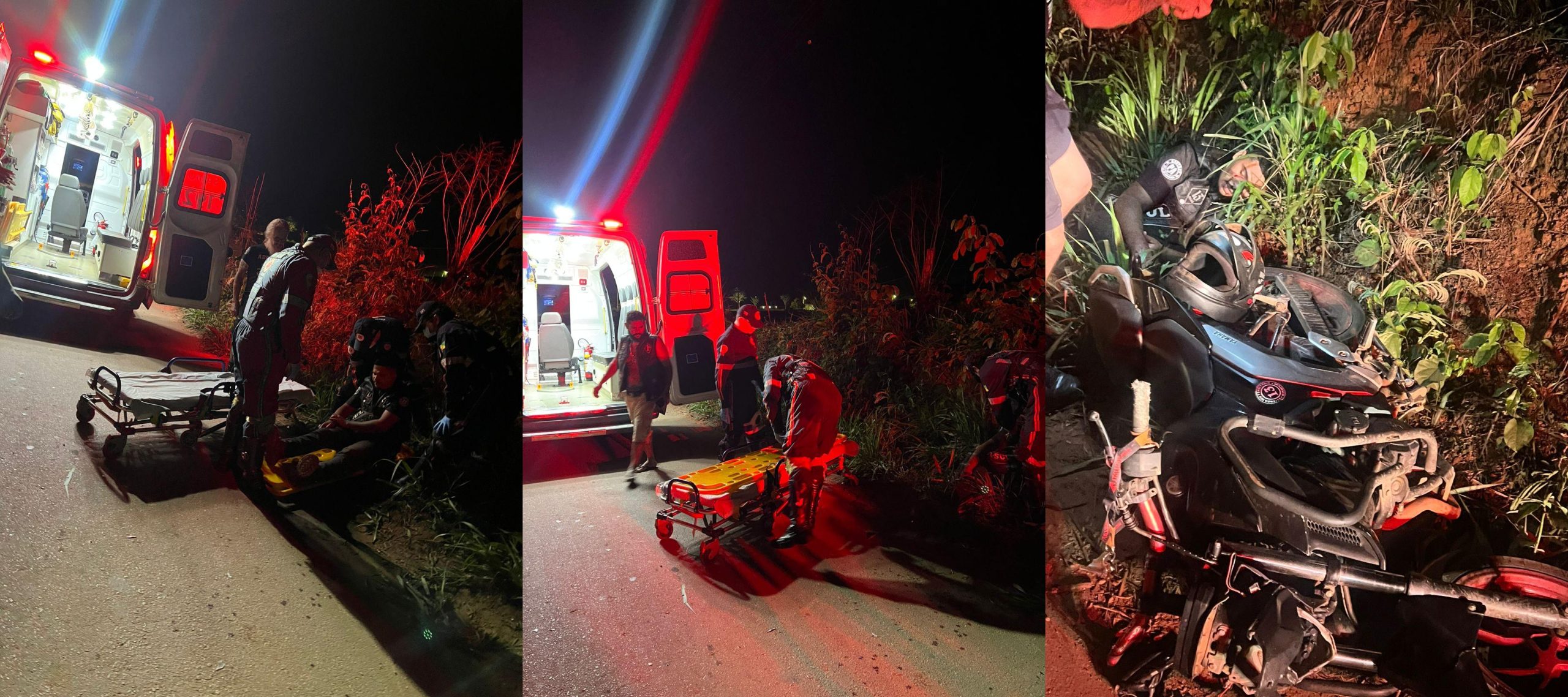 Motociclista fica ferido após colidir com vaca no Complexo VS-10